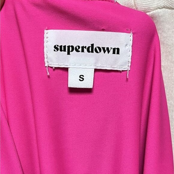 Superdown Issa Mesh Mini Dress Blue Pink Ruched Bodycon JPG Style Small - Picture 5 of 15